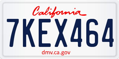 CA license plate 7KEX464