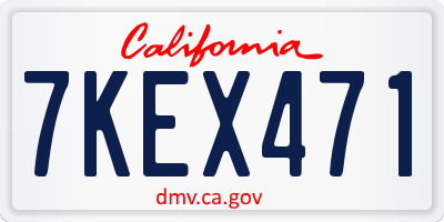 CA license plate 7KEX471