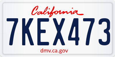 CA license plate 7KEX473