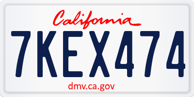 CA license plate 7KEX474