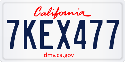 CA license plate 7KEX477