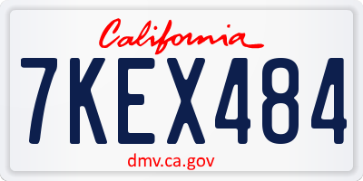 CA license plate 7KEX484