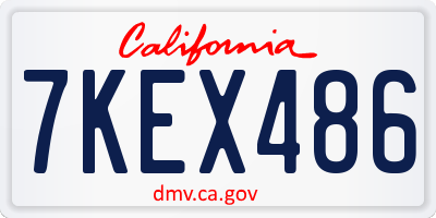 CA license plate 7KEX486