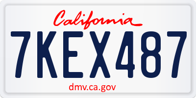 CA license plate 7KEX487