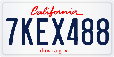 CA license plate 7KEX488
