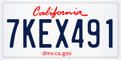 CA license plate 7KEX491