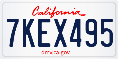 CA license plate 7KEX495