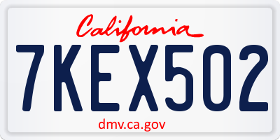 CA license plate 7KEX502