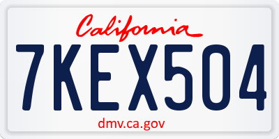 CA license plate 7KEX504