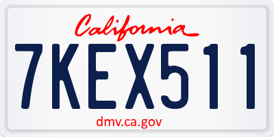 CA license plate 7KEX511