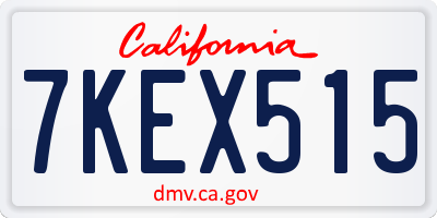 CA license plate 7KEX515