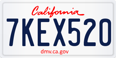 CA license plate 7KEX520