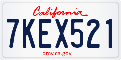 CA license plate 7KEX521
