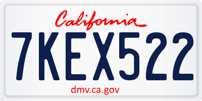 CA license plate 7KEX522