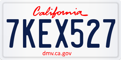 CA license plate 7KEX527