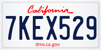 CA license plate 7KEX529