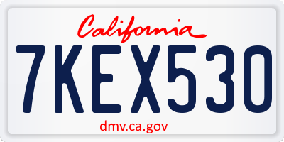 CA license plate 7KEX530