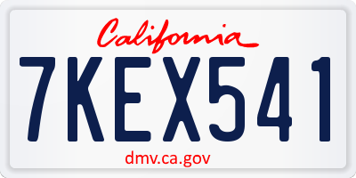CA license plate 7KEX541