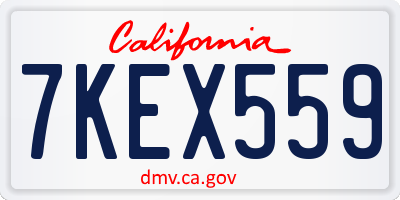 CA license plate 7KEX559