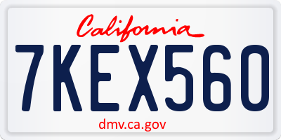 CA license plate 7KEX560