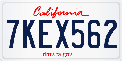 CA license plate 7KEX562