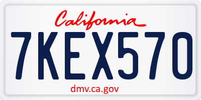 CA license plate 7KEX570