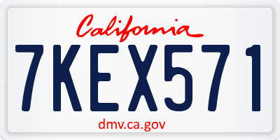 CA license plate 7KEX571