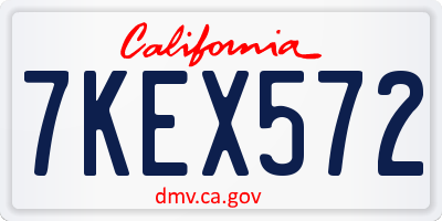 CA license plate 7KEX572