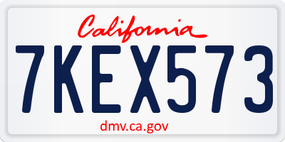 CA license plate 7KEX573