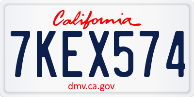 CA license plate 7KEX574