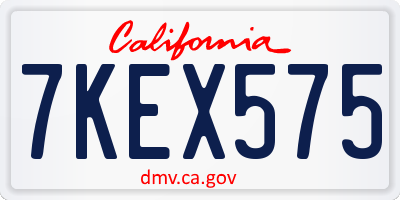CA license plate 7KEX575