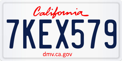 CA license plate 7KEX579