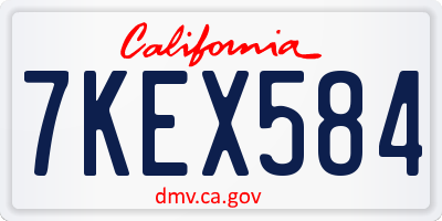 CA license plate 7KEX584