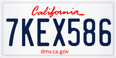 CA license plate 7KEX586