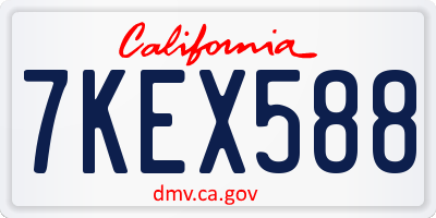 CA license plate 7KEX588