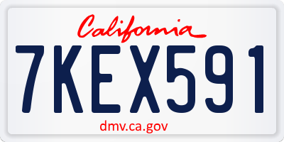 CA license plate 7KEX591