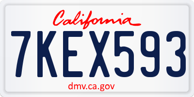 CA license plate 7KEX593