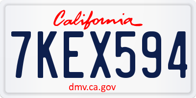 CA license plate 7KEX594
