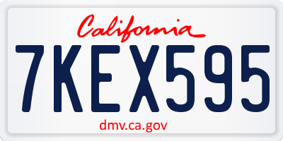 CA license plate 7KEX595