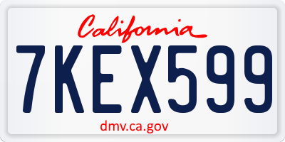 CA license plate 7KEX599
