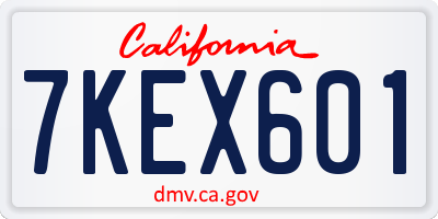 CA license plate 7KEX601