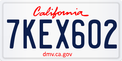 CA license plate 7KEX602