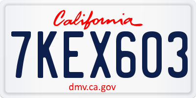 CA license plate 7KEX603