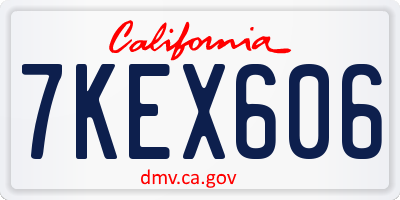 CA license plate 7KEX606