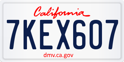 CA license plate 7KEX607
