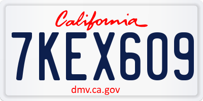 CA license plate 7KEX609