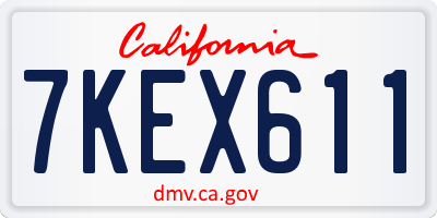 CA license plate 7KEX611