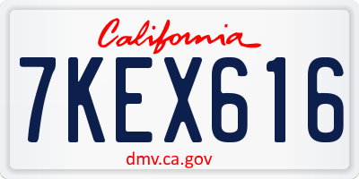 CA license plate 7KEX616