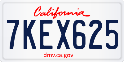 CA license plate 7KEX625