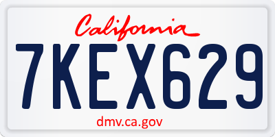 CA license plate 7KEX629